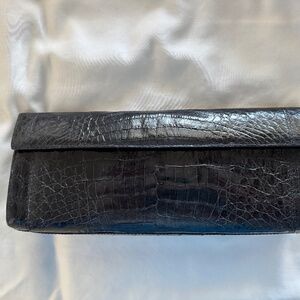 Nancy Gonzalez Crocodile clutch  black